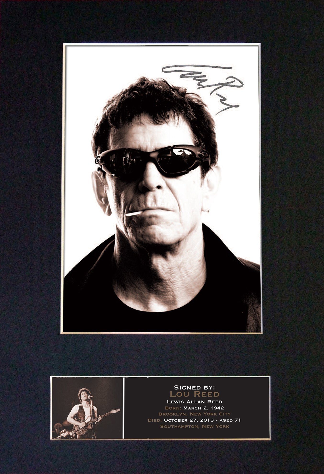 LOU REED Autograph Mounted Signed Photo Reproduction Print A4 396
