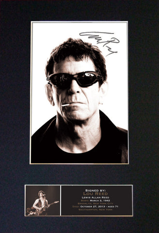LOU REED Autograph Mounted Signed Photo Reproduction Print A4 396