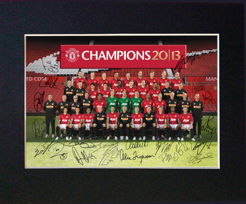 MANCHESTER UTD 2013 Mounted Signed Photo Reproduction Autograph Print A4 54
