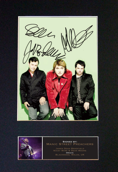 MANIC STREET PREACHERS  Band Signed Autograph Mounted Photo RE-PRINT A4 652