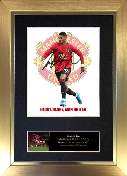 #862 Marcus Rashford Manchester United Signed Autograph Photo Print