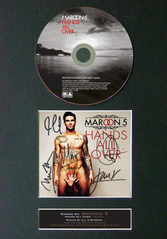 MAROON 5 Hands all Over Album Signed CD COVER MOUNTED Autograph Re-Print A4 64