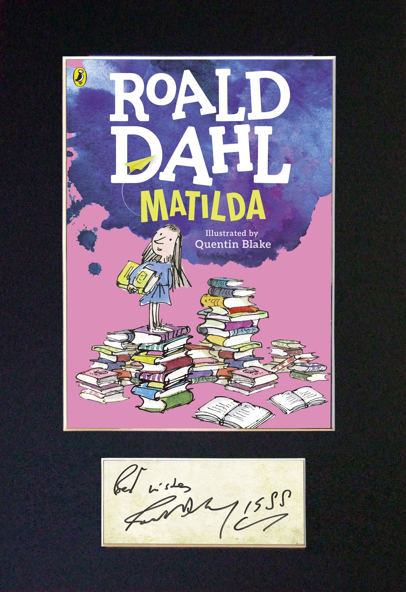 ROALD DAHL Matilda Book Cover Autograph Signed Repro A4 Mounted Print 674