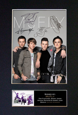 MCFLY Mounted Signed Photo Reproduction Autograph Print A4 303