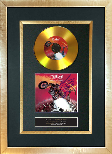 #89 Meatloaf - Bat out of Hell GOLD DISC Cd Album Signed Autograph Mounted Print