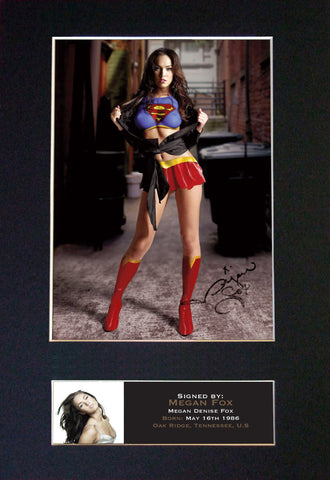 MEGAN FOX supergirl Mounted Signed Photo Reproduction Autograph A4 385