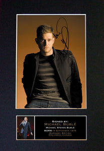 MICHAEL BUBLE Mounted Signed Photo Reproduction Autograph Print A4 86