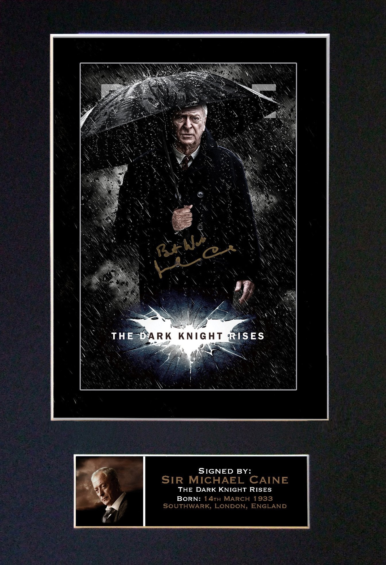 MICHAEL CAINE Batman Signed Autograph Mounted Photo REPRODUCTION PRINT A4 105