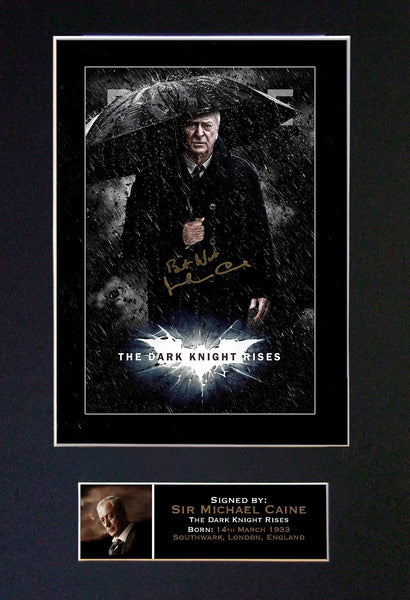 MICHAEL CAINE Batman Signed Autograph Mounted Photo REPRODUCTION PRINT A4 105