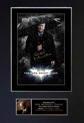 MICHAEL CAINE Batman Signed Autograph Mounted Photo REPRODUCTION PRINT A4 105