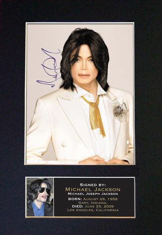 MICHAEL JACKSON Memorial Mounted Signed Photo Reproduction Autograph Print A4 68