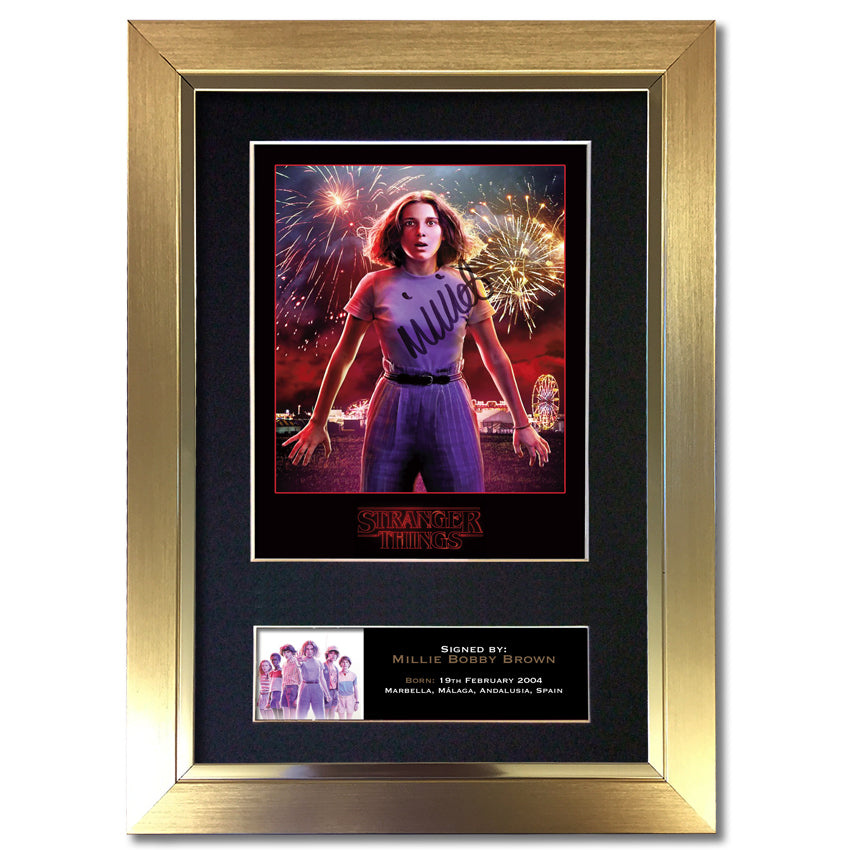 STRANGER THINGS Millie Bobby Brown Autograph Mounted Signed Photo