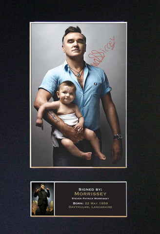 MORRISSEY Mounted Signed Photo Reproduction Autograph Print A4 164