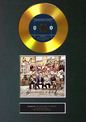 #94 GOLD DISC MUMFORD AND SONS Album Signed Autograph Mounted Photo Repro A4