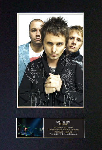 MUSE Mounted Signed Photo Reproduction Autograph Print A4 195
