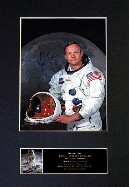 NEIL ARMSTRONG RARE Signed Autograph Mounted Photo Repro A4 Print 496