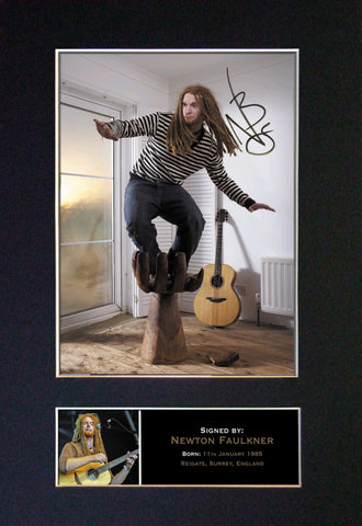 NEWTON FAULKNER Mounted Signed Photo Reproduction Autograph Print A4 256