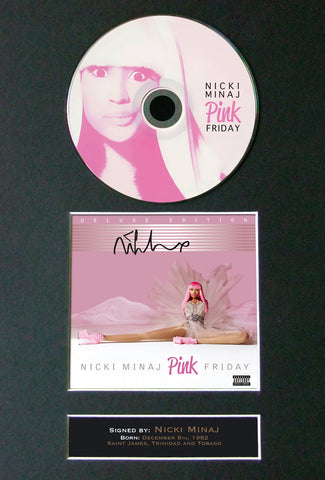 NICKI MINAJ Pink Friday AUTOGRAPH CD Reproduction Signed Print A4 (7)