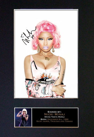 NICKI MINAJ Mounted Signed Photo Reproduction Autograph Print A4 212