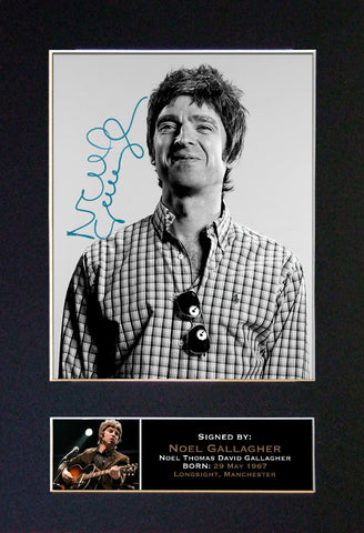 NOEL GALLAGHER Mounted Signed Photo Reproduction Autograph Print A4 75