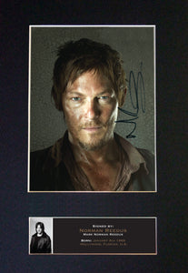 NORMAN REEDUS The Walking Dead Signed Autograph Mounted Photo Repro A4 Print 560