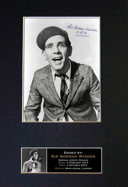 NORMAN WISDOM Autograph Mounted Signed Photo Reproduction Print A4 29