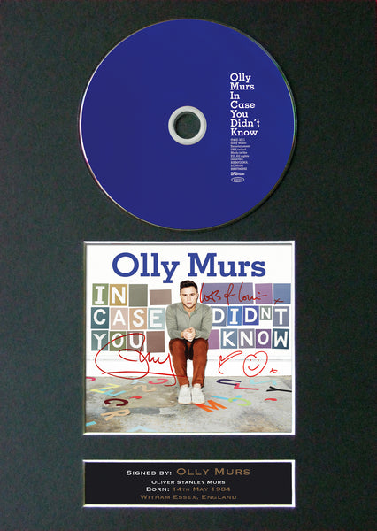 OLLY MURS Album Signed CD COVER MOUNTED A4 Autograph Repro Print 37