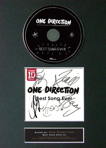 ONE DIRECTION 1D Best Song Ever Signed CD COVER MOUNTED A4 Autograph Print 54