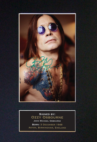 OZZY OSBOURNE Mounted Signed Photo Reproduction Autograph Print A4 90