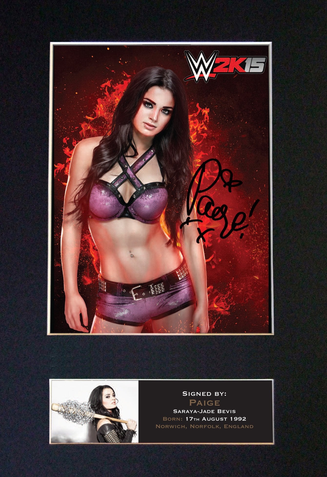 PAIGE WWE Quality Autograph Mounted Photo Repro Print A4 582