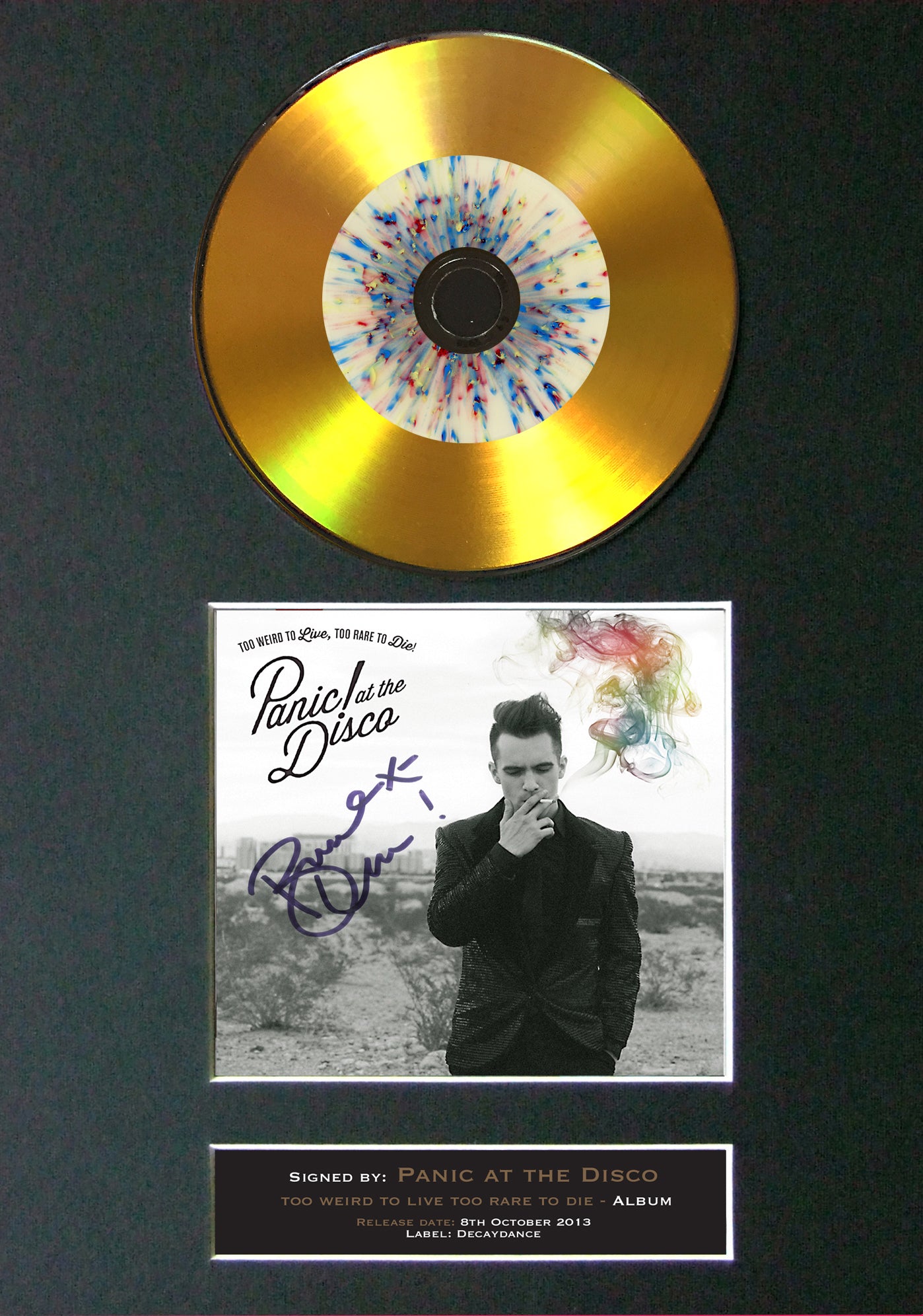 #127 GOLD DISC PANIC AT THE DISCO Album Signed Autograph Mounted Repro A4