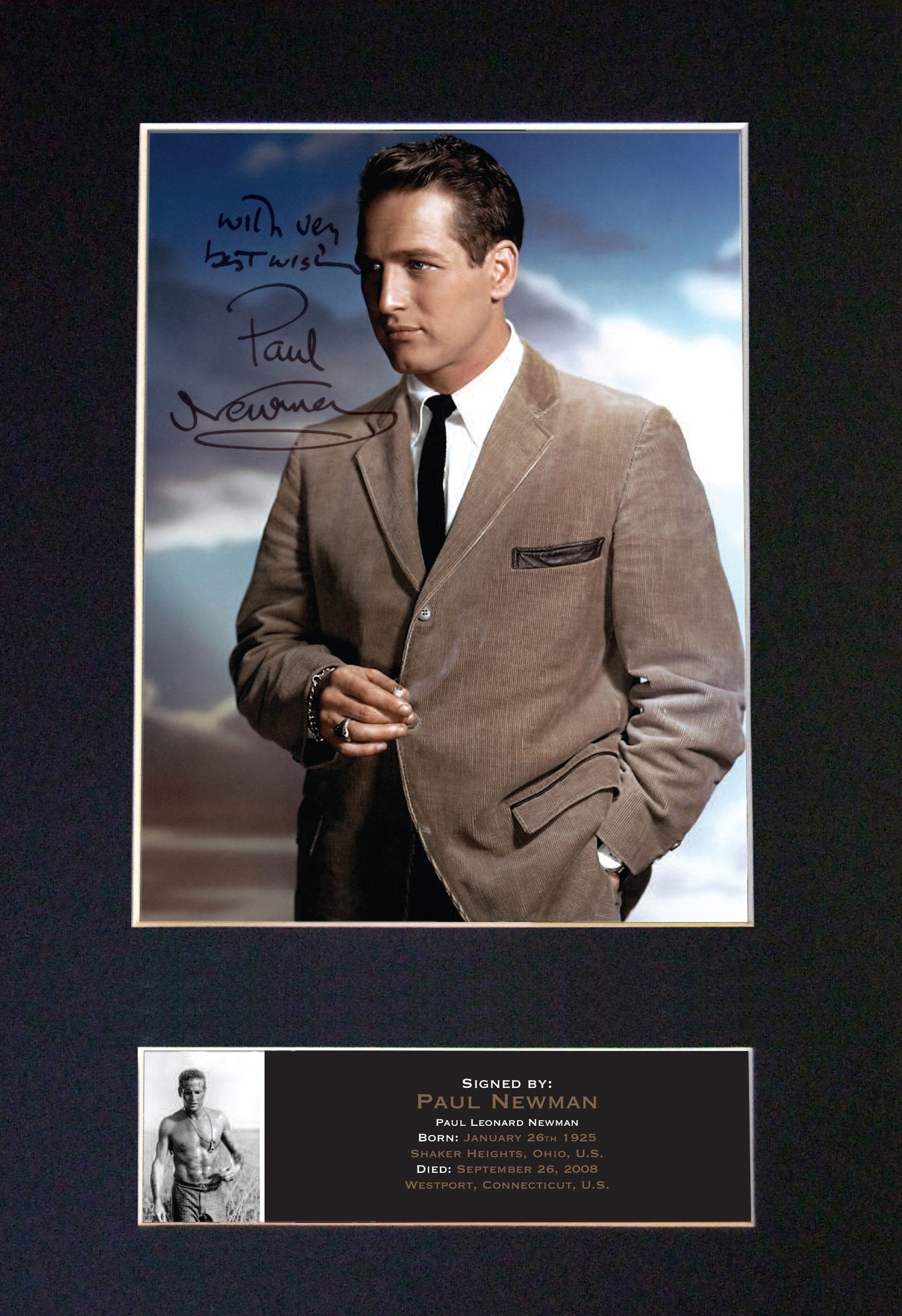 PAUL NEWMAN Signed Autograph Mounted Photo Repro A4 Print 522