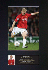 PAUL SCHOLES Autograph Mounted Signed Photo Reproduction Print A4 50