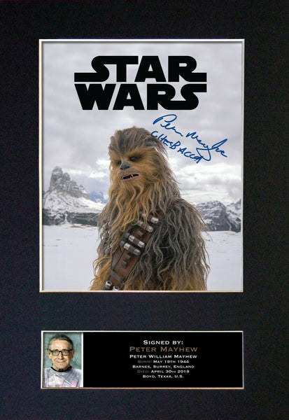 Peter Mayhew Gift Signed A4 Printed Autograph Star Wars Gifts Chewbacca 839