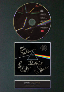 PINK FLOYD Dark Side Of The Moon RARE Signed Cd MOUNTED A4 Autograph Print (60)