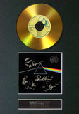 #96 GOLD DISC PINK FLOYD Dark Side of The Moon Signed Autograph Mounted Repro A4