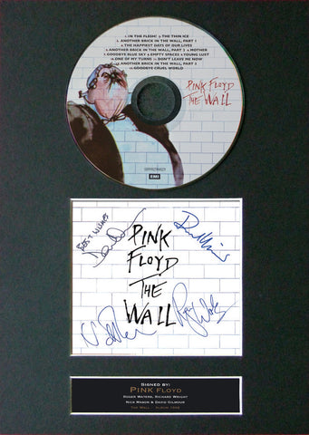 PINK FLOYD The Wall Album Signed CD DISC MOUNTED A4 Reproduction Autograph 13