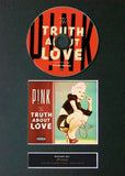 PINK The Truth About Love Album Signed CD COVER MOUNTED A4 Autograph Print 10