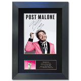 POST MALONE Photo Autograph Mounted Repro Signed HIGH QUALITY Framed Print 817
