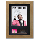 POST MALONE Photo Autograph Mounted Repro Signed HIGH QUALITY Framed Print 817
