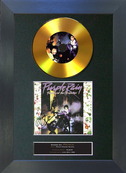 #146 Prince - Purple Rain GOLD DISC Album Signed Autograph Mounted Repro