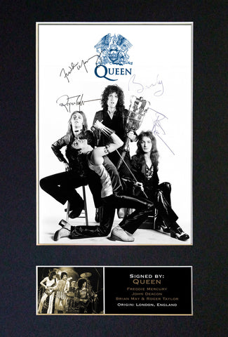 QUEEN Mounted Signed Photo Reproduction Autograph Print A4 327