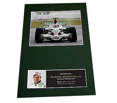 RUBENS BARRICHELLO Signed Autograph Mounted Photo Repro A4 Print 36