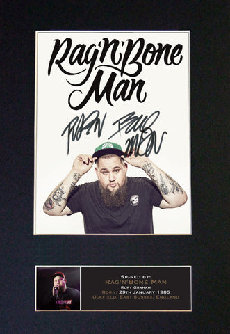 RAG N BONE MAN Signed Autograph Mounted Photo Reproduction PRINT A4 656