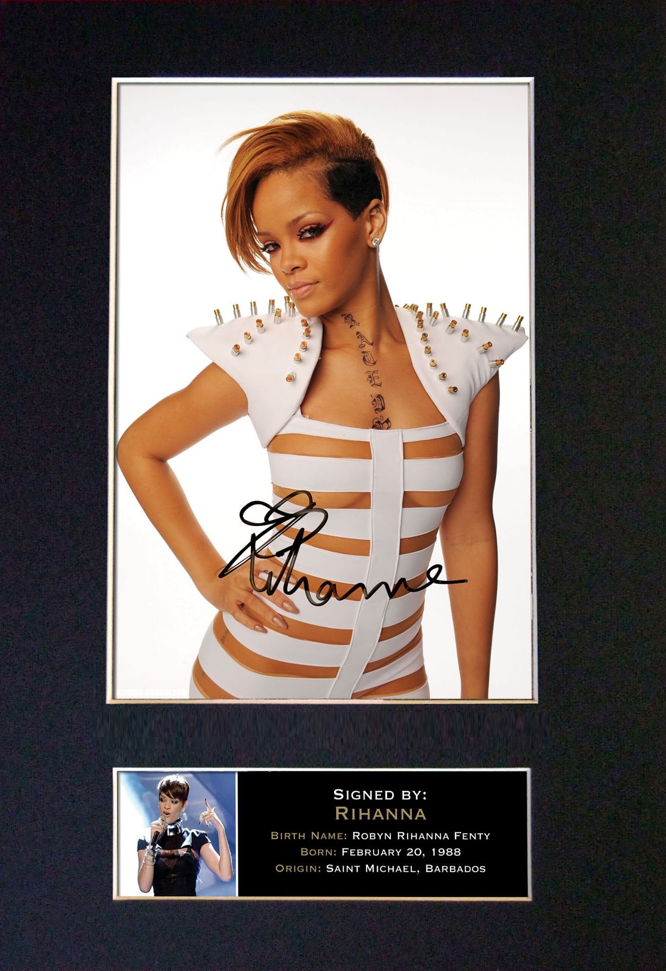 RIHANNA Mounted Signed Photo Reproduction Autograph Print A4 246