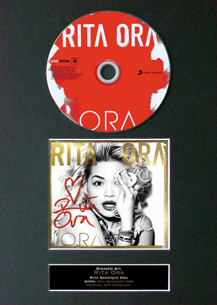 RITA ORA Ora Album Signed CD COVER MOUNTED A4 Autograph Print 21