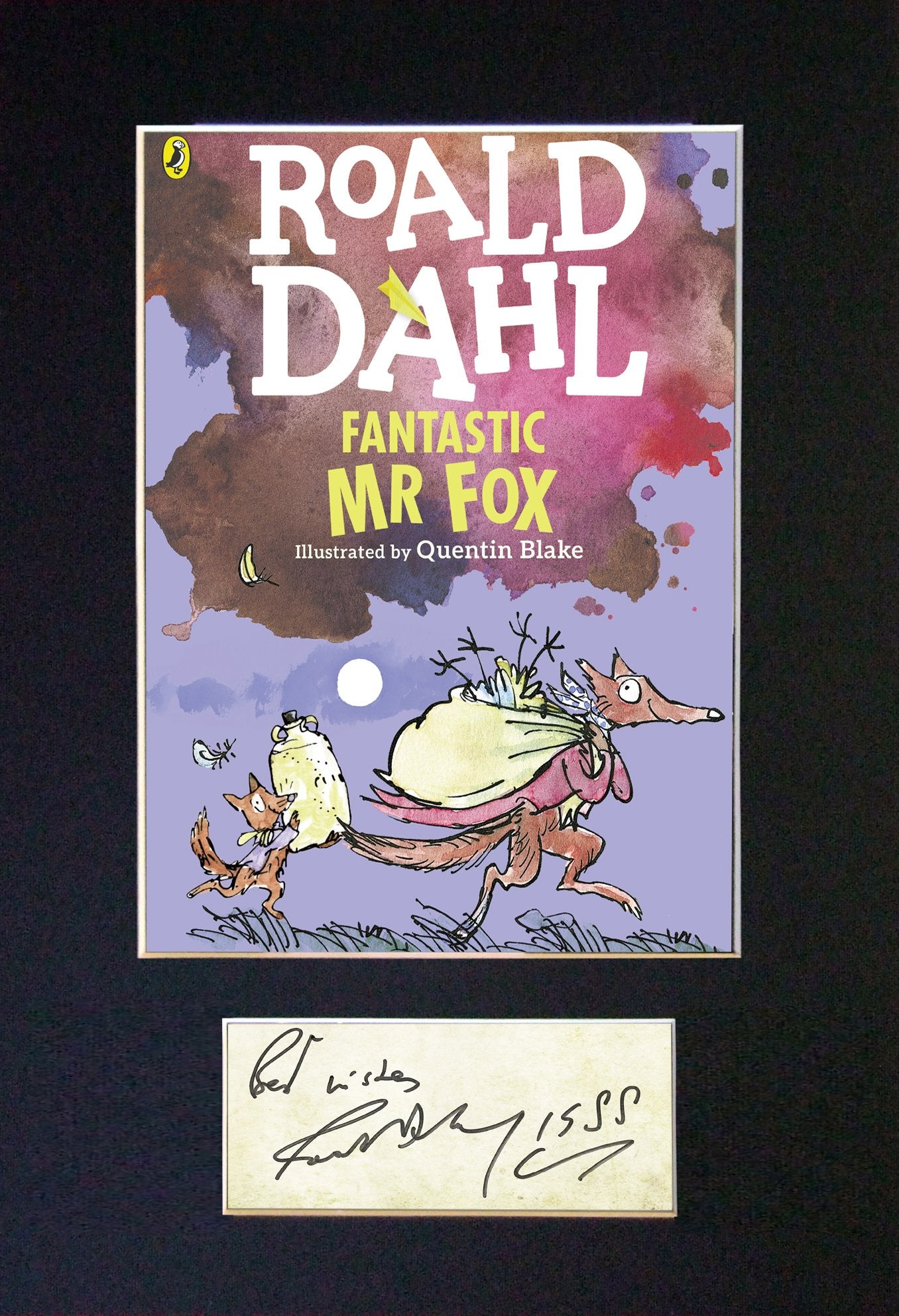 ROALD DAHL Fantastic Mr Fox Book Cover Autograph Signed Repro A4 Print 672