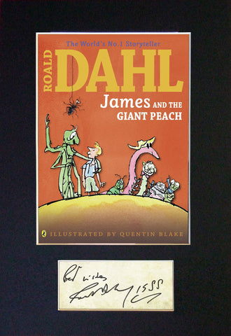 ROALD DAHL James and the Giant Peach Book Cover Autograph Signed Print 685
