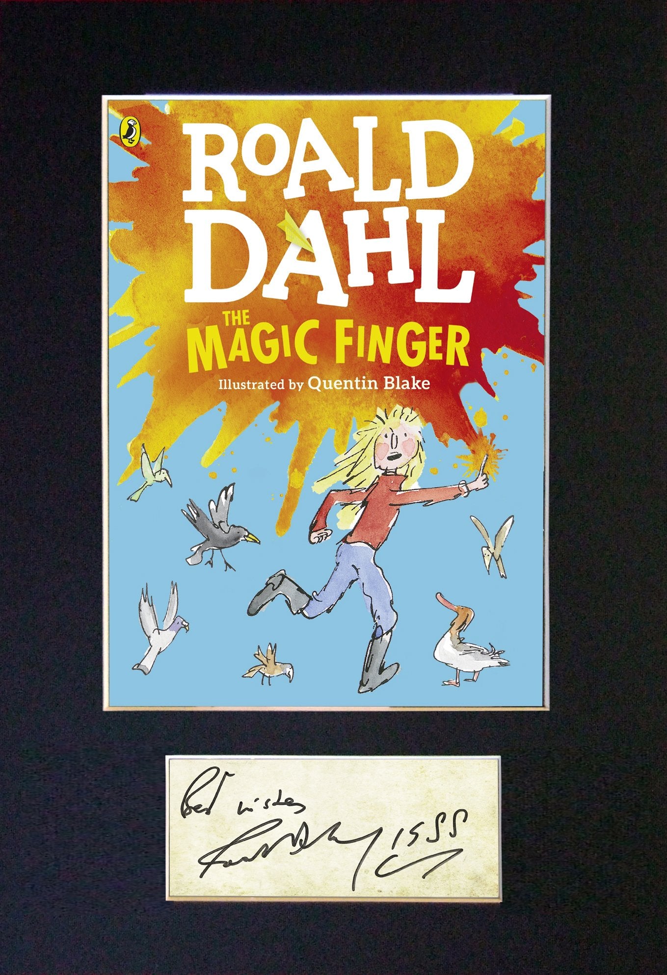 ROALD DAHL The Magic Finger Book Cover Autograph Signed Mounted Print 683