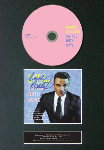 ROBBIE WILLIAMS Swings Both Ways Album Signed CD Repro MOUNTED Autograph (12)